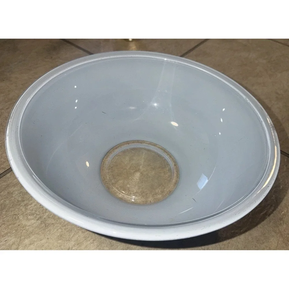 PYREX 326 MOODY‎ BLUES GLASS MIXING NESTING BOWL CLEAR BOTTOM 4 L Vintage